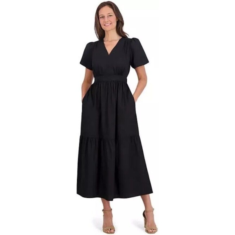 French‎ Connection Ladies Puff Sleeve Maxi Dress Size XS Black NWT